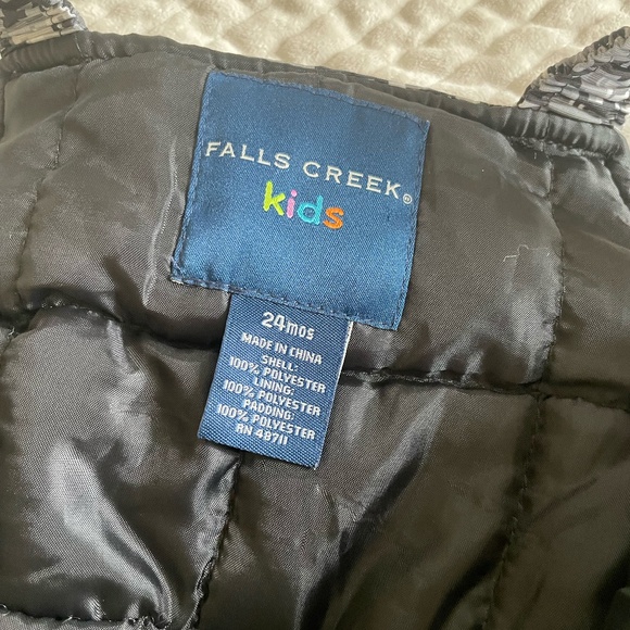 FALLS CREEK KIDS BLK/WHITE/GREY CAMO SNOW BIBS SIZE 24 MONTHS - Picture 5 of 9
